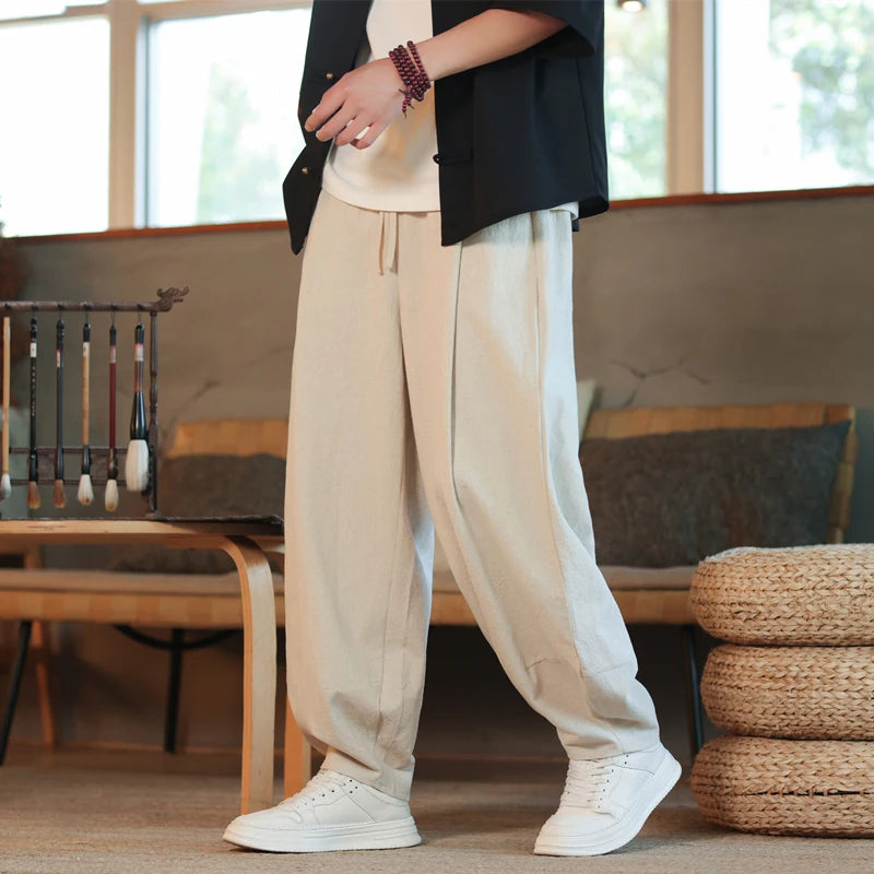 COTTON LINEN PANTS