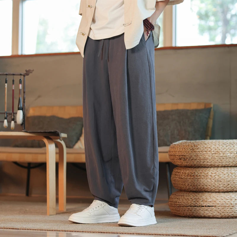 COTTON LINEN PANTS